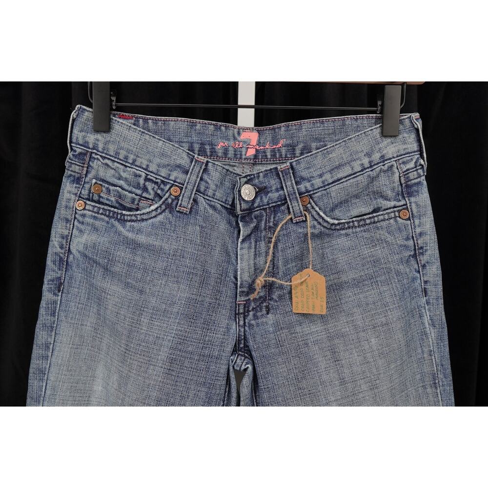 7 For All Mankind Women's 100% Cotton Crop Dojo Wide Leg 5-Pocket Jeans Size 25 - Picture 2 of 16